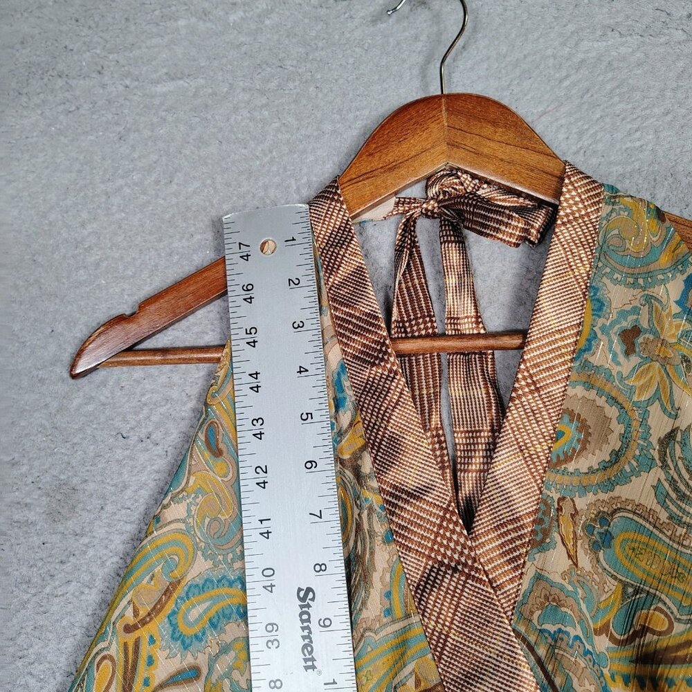 Lane Bryant Top Womens 20 Brown Paisley Halter Neck Blouse Y2K Retro Boho NWT - Picture 4 of 12